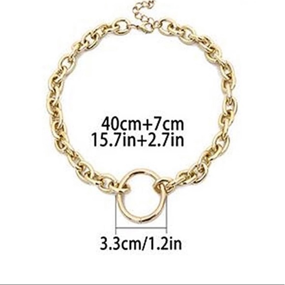 CELESTE ✨ Gold Circle Statement Chain Necklace - Picture 5 of 5